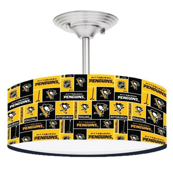 Ceiling Fan Designers Ceiling Fan Designers 13LIGHT-NHL-PIT 13 in. NHL Pittsburgh Penguins Hockey Ceiling Mount Light Fixture 13LIGHT-NHL-PIT